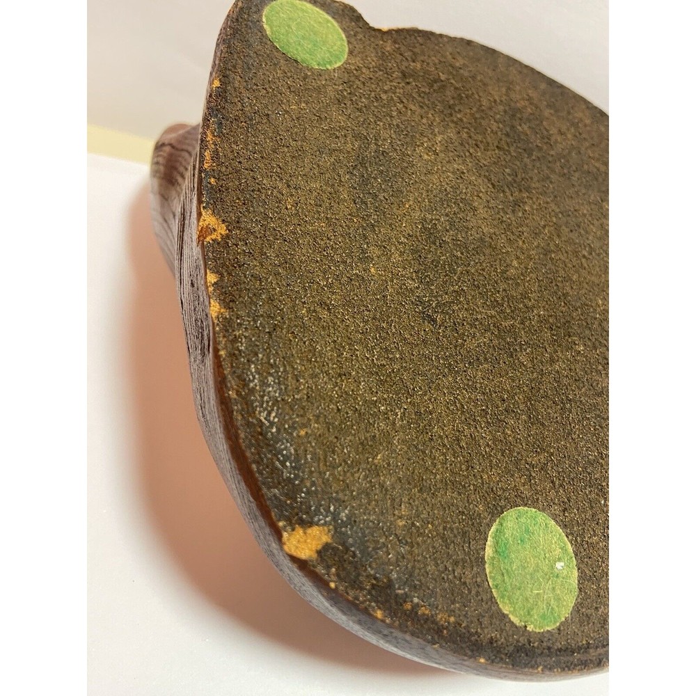 Vintage Wooden Carved Kitten / Cat Sleeping Curled Up Folk Art Kitty SIGNED - Picture 9 of 9